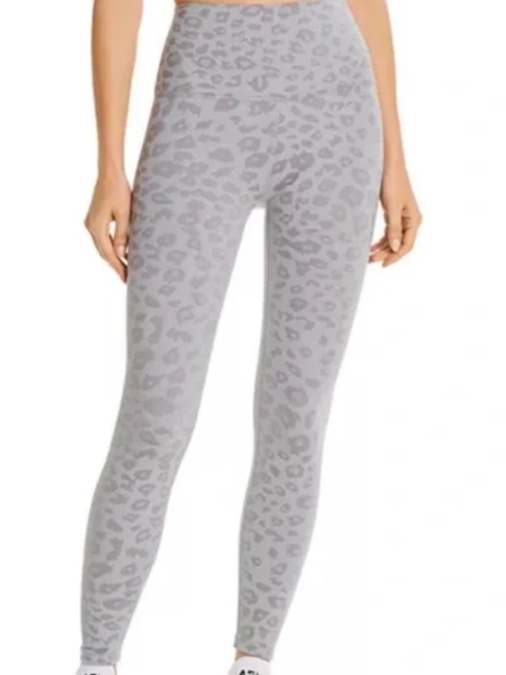 SET- Beyond Yoga Light Gray Leopard Crop Tank and Matching Leggings - Picture 2 of 6